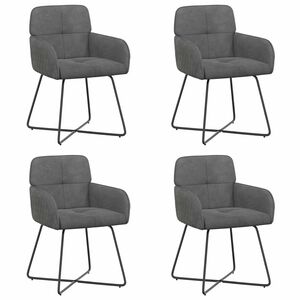 vidaXL Eettafelstoelen 4 st fluweel Donkergrijs 59 x 56,5 x 86 cm