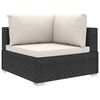 vidaXL 5-delige Loungeset met kussens poly rattan zwart