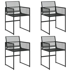 vidaXL Tuinstoelen 4 st poly rattan zwart