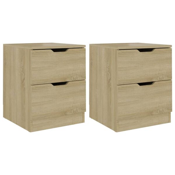 vidaXL Nachtkastjes 2 st 40x40x50 cm bewerkt hout sonoma eikenkleurig