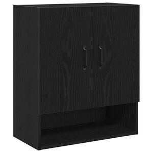 vidaXL Wandkast 60 x 30 x 70 cm Bewerkt hout Zwart Eiken