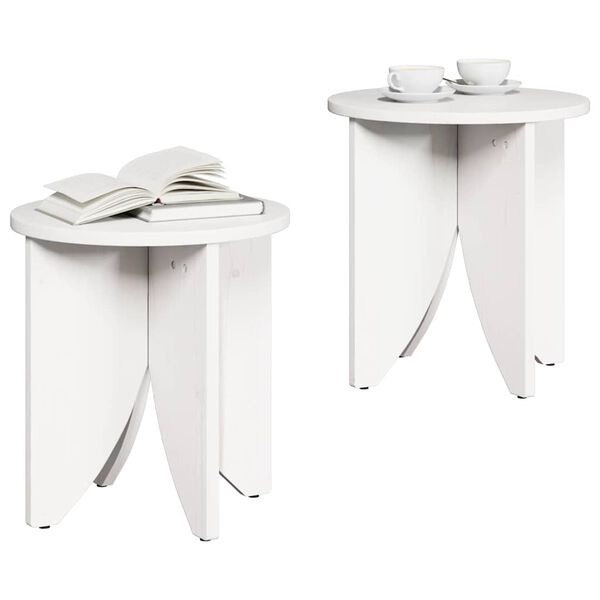 vidaXL Salontafel 2 pcs Wit