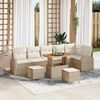 vidaXL Tuin Sofa Set met kussen met opslag 9 pcs Beige en Cr&egrave;me