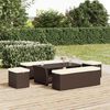 vidaXL Hocker met kussen 40x30x40 cm poly rattan bruin