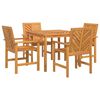 vidaXL Tuin eettafelset 5 st Bruin 90 x 90 x 74 cm Massief Acaciahout