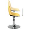 vidaXL Eetkamerstoelen 2 st draaibaar stof mosterdgeel