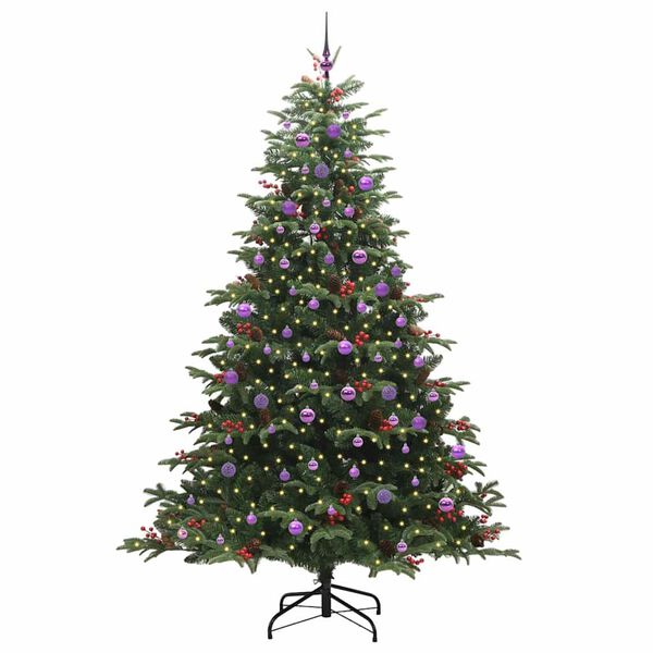 vidaXL Kunstkerstboom Groen 240 cm PVC en Metaal en Plastic