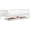 vidaXL Slaapbank met lades massief grenenhout wit 90x200 cm