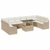 vidaXL Tuin Sofa Set 11 st 10-Aantal zitplaatsen Beige Poly Rattan