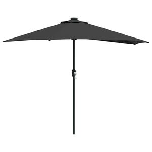 vidaXL Tuinparasol Zwart 294 x 150 x 224 cm Stof