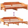 vidaXL Slaapbank onderschuifbed zonder matras 90x190 cm hout wasbruin