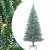 vidaXL Kunstmatige Kerstboom Sneeuw Gevlochten met LED Licht 180 cm