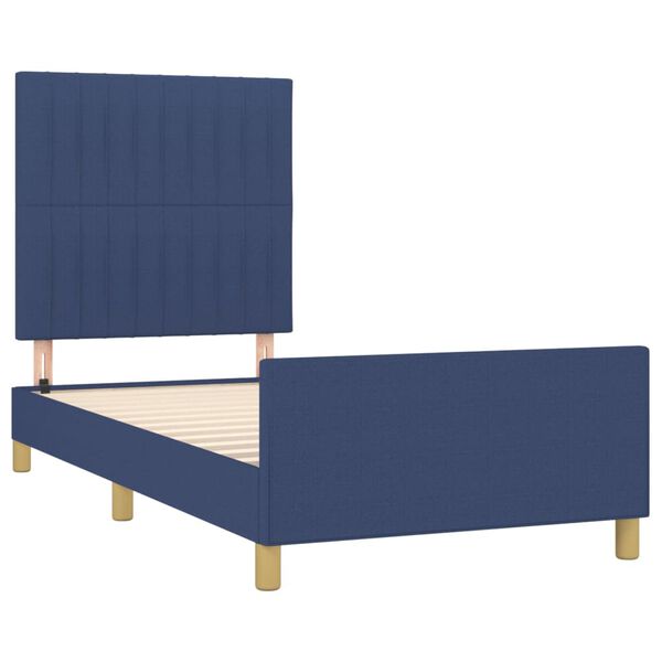 vidaXL Bedframe zonder matras 80x200 cm stof blauw