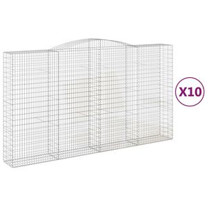 vidaXL Schanskorven 10 st gewelfd 400x50x220/240 cm ijzer