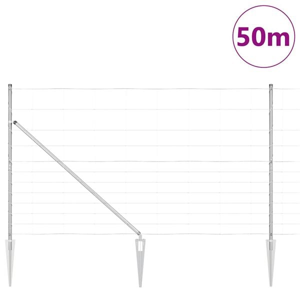 vidaXL Afrasteringspaal Gegalvaniseerd 50 x 1,4 m Staal