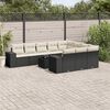 vidaXL 11-delige Loungeset met kussens poly rattan zwart