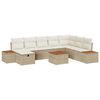 vidaXL Tuinbankenset 9 st Beige poly rattan