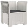 vidaXL E&eacute;npersoons Fauteuil met Kussen Rattan Look PP Wit