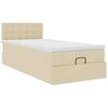 vidaXL Ottoman bed met matras 80x200cm stof crèmekleurig