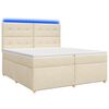 vidaXL Boxspringbed met matras Cr&egrave;mekleurig 200 x 200 cm Stof
