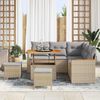 vidaXL Tuin Sofa Set met kussen 8 pcs Beige Poly riet