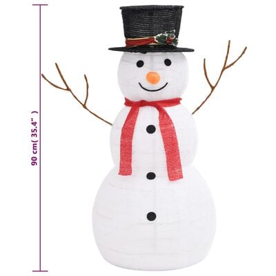 vidaXL Decoratieve sneeuwpop LED 90 cm luxe stof