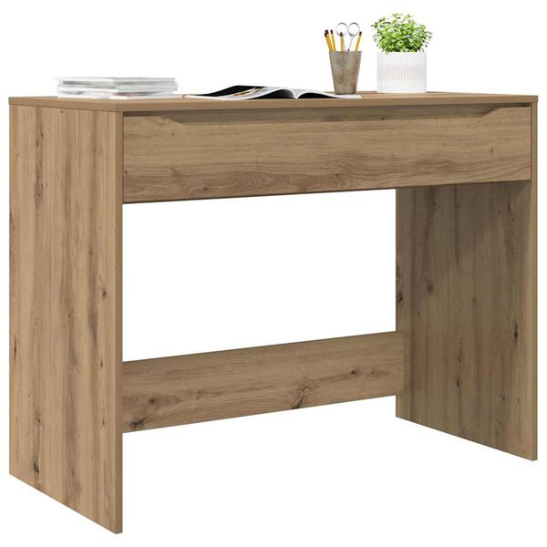 vidaXL Bureau met lade Artisan Eiken 100 x 50 x 78 cm Bewerkt hout