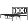 vidaXL Bedframe met hoofdbord metaal zwart 120x200 cm