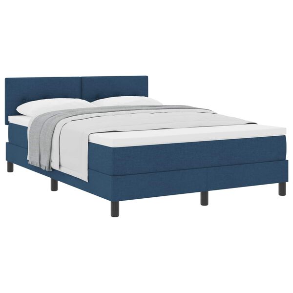 vidaXL Boxspringbed met hoofdeinde Blauw 140 x 190 cm Stof