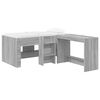 vidaXL Hoge Bed Frame met Bureau voor Kinderen 2 st Grijs Sonoma