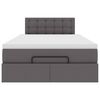 vidaXL Ottoman bed met matrassen en LED's 120x200cm kunstleer grijs