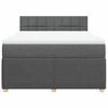 vidaXL Boxspring met matras stof donkergrijs 140x200 cm