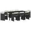 vidaXL Tuin eettafelset 9 st Zwart poly rattan
