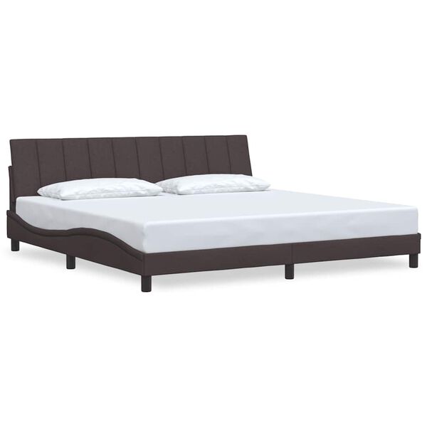 vidaXL Bedframe zonder matras "Hanko" stof donkerbruin 200x200 cm