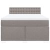 vidaXL Boxspring met matras stof taupe 140x200 cm