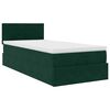 vidaXL Ottoman bed met matras 100x200 cm fluweel donkergroen