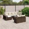 vidaXL 11-delige Loungeset met kussens poly rattan bruin