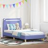 vidaXL Bedframe voor kinderen met hoofdbord Jeans Blauw 90 x 190 cm
