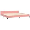 vidaXL Bedframe met hoofdeinde fluweel roze 200x200 cm
