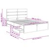 vidaXL Bedframe met lade Grijs Sonoma 140 x 190 cm Ingenieurshout