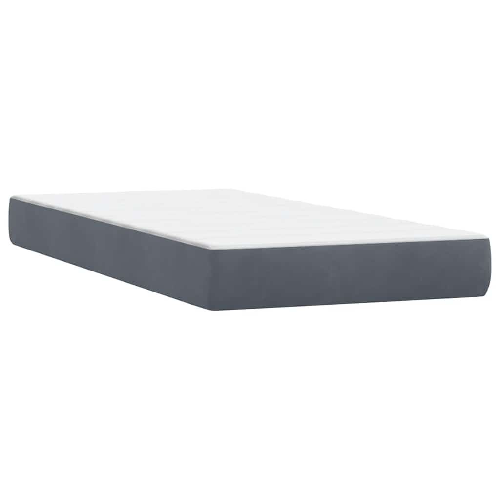 vidaXL Boxspring met matras fluweel donkergrijs 180x220 cm