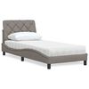 vidaXL Bed met matras stof taupe 90x200 cm