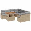 vidaXL Tuinbankenset 9 st 8-Aantal zitplaatsen Beige en Grijs