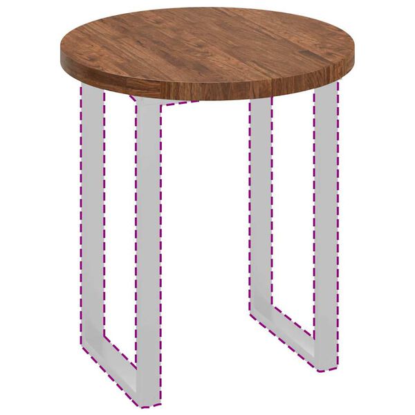 vidaXL Tafelblad Donkerbruin Ø 70 x 4 cm Massief eikenhout