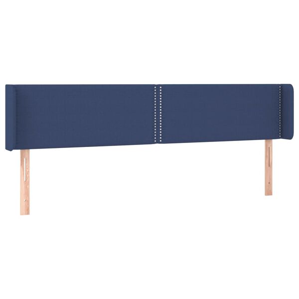 vidaXL Hoofdbord LED 203x16x78/88 cm stof blauw