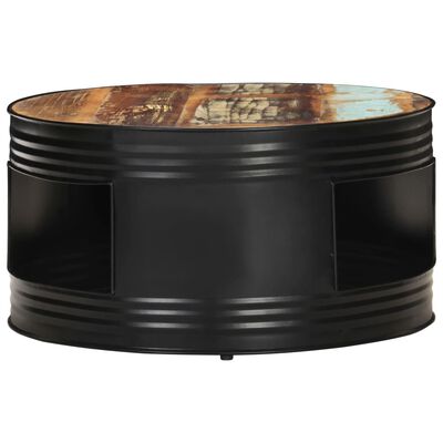 vidaXL Salontafel 68x68x36 cm massief gerecycled hout zwart
