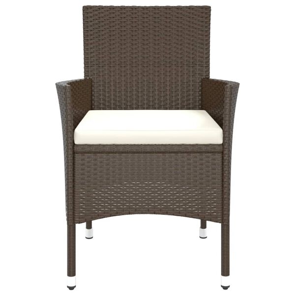 vidaXL Tuinstoelen met kussens 4 st bruin poly rattan (alleen VK/IE/FI/NO)