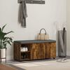 vidaXL Halbank met kussen Effen Gerookt eiken 100 x 38 x 46 cm