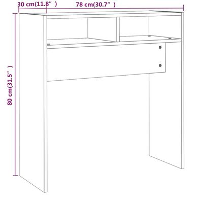 vidaXL Wandtafel 78x30x80 cm bewerkt hout bruin eikenkleur