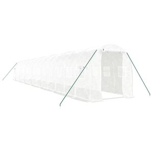 vidaXL Tuinkas met stalen frame 28 m&sup2; 14x2x2 m wit